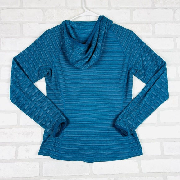 The North Face Fleece Small Women's Lightweight Full Zip Blue Stripe Jacket Teal - Picture 9 of 12